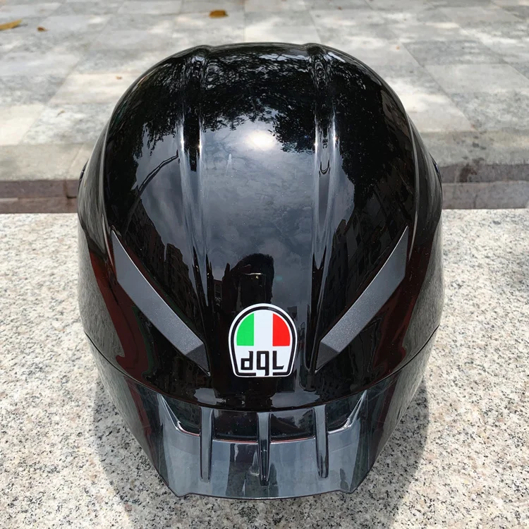 Мотоциклетный шлем с хвостовым хвостом гоночный мотоциклетный шлем для верховой езды мужской чистый черный шлем