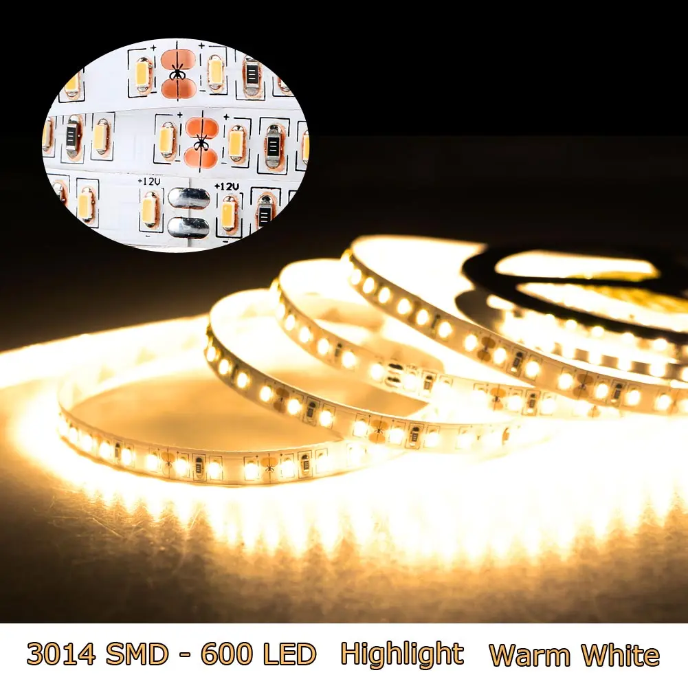 Не Водонепроницаемый высокий свет 5 м 3014 SMD 120LED/M 600LED Гибкая двойной боковой полосы света лента лампа холодный/теплый белый Y7