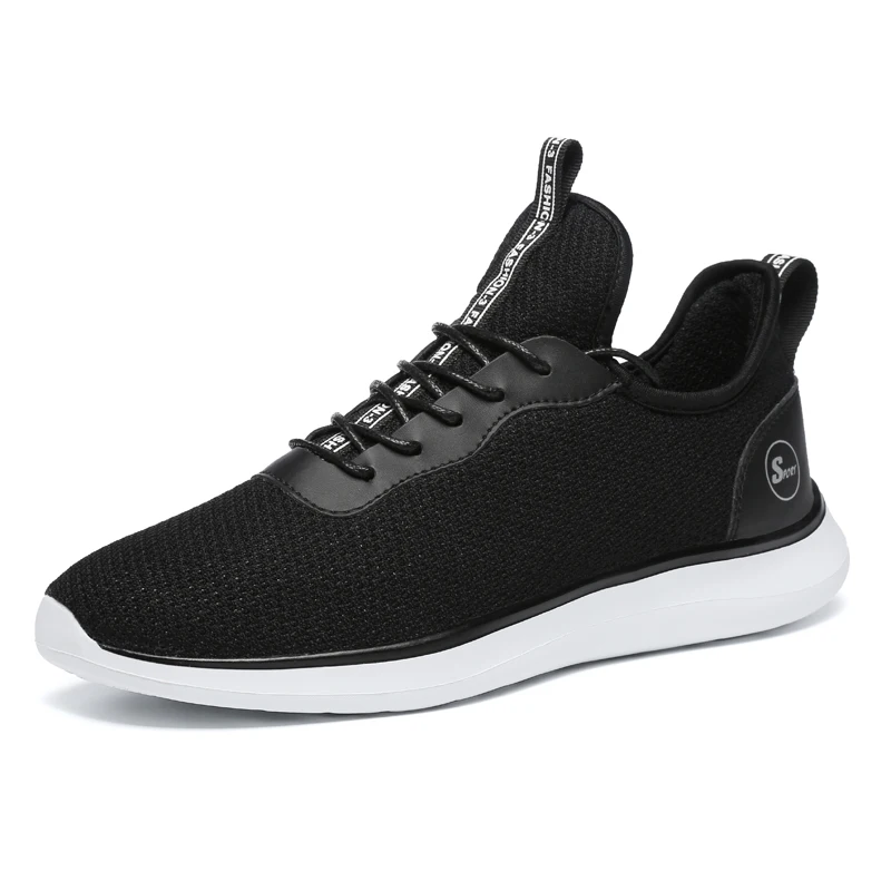 Black1 Men's Running Shoes Summer Breathable Soft Light Male Sneakers Outdoor Gym Trainers Training Sports Shoes Big Size 46 47 48 - Цвет: Black1
