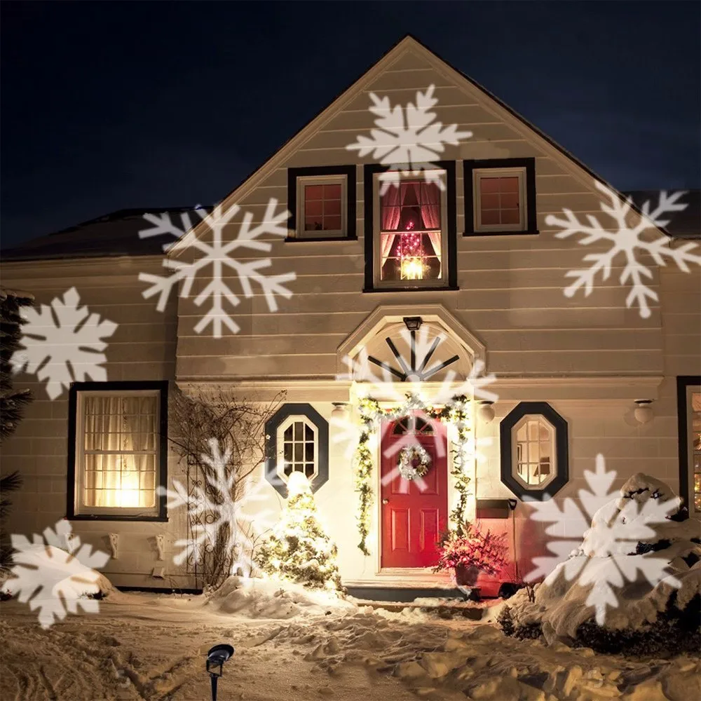 Движущийся снег лазерный проектор лампа Снежинка светодиодный рождественское Освещение сцены новогодние вечерние прожектор для