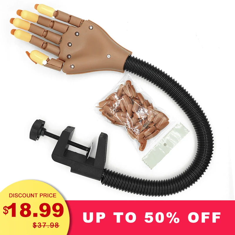 Profesional 1 práctica de mano + 100 piezas de uñas puntas de Arte de uñas herramienta de manos ajustable de Arte de uñas MODELO DE MANICURA DIY herramienta para la formación