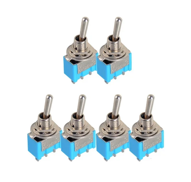 

10pcs Mini MTS-102 3-Pin SPDT ON-ON 6A 125VAC Toggle Switches NEW
