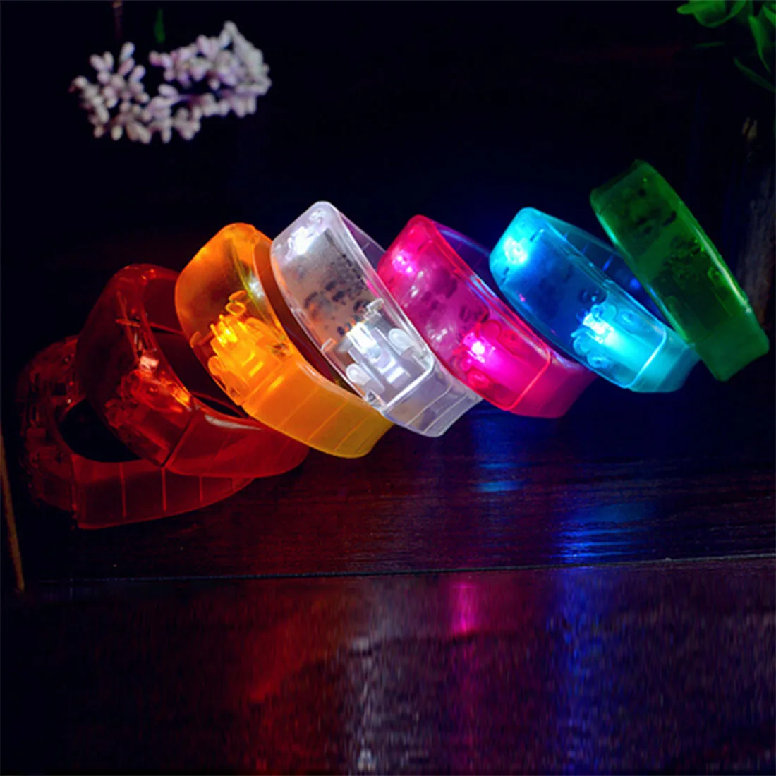 

Sound Controlled LED Light Up Bracelet Activated Glow Flash Bangle For Festival Party