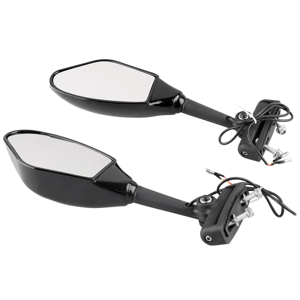 LED Indicator Rearview Rear View Side Wing Mirrors Universal For Honda Kawasaki Suzuki Yamaha Ducati All Street Bikes Durable