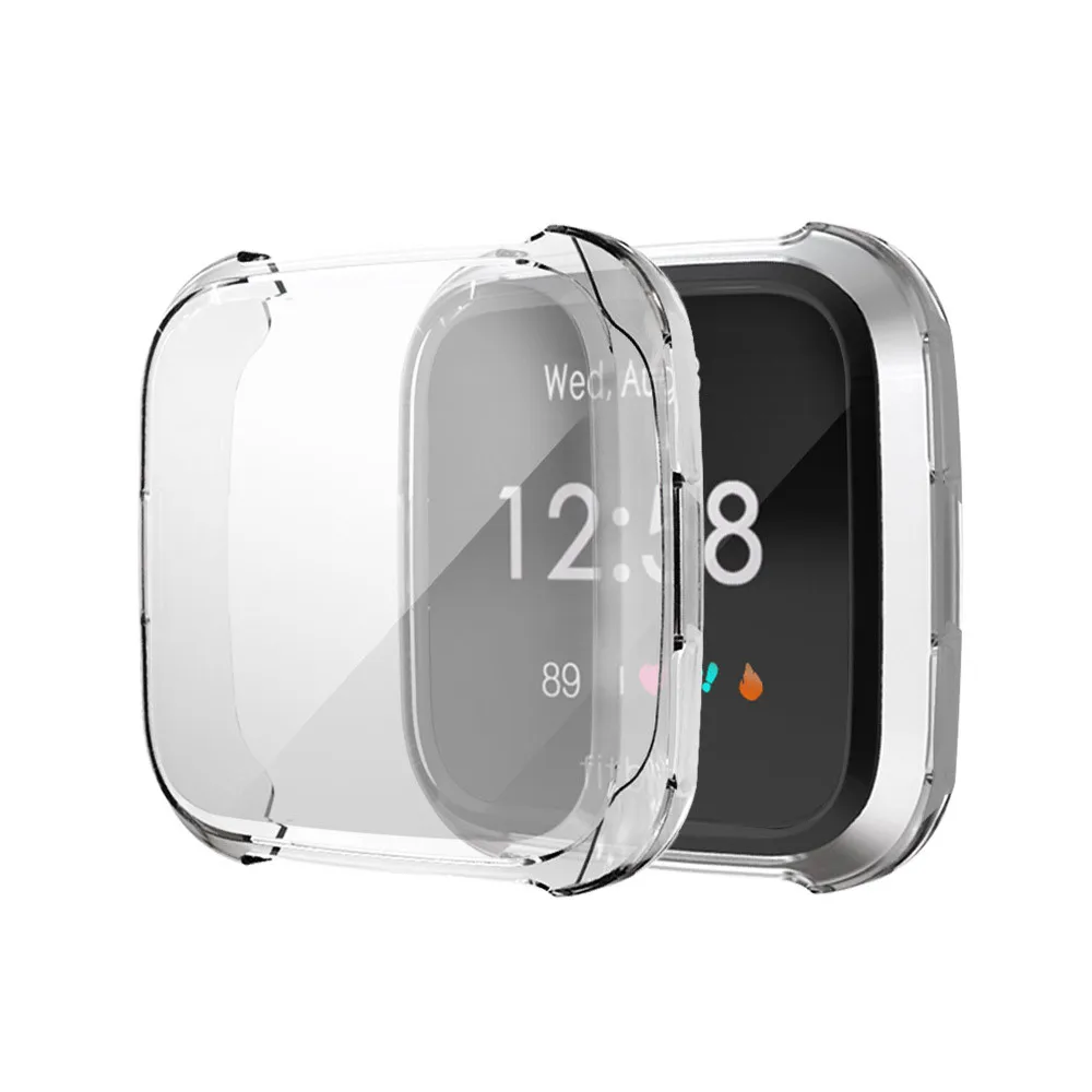 

HIPERDEAL Watch Cover 2019 New 2pc Soft Clear TPU Protection Silicone Case Cover For Fitbit Versa Lite Smart Watch Mar29