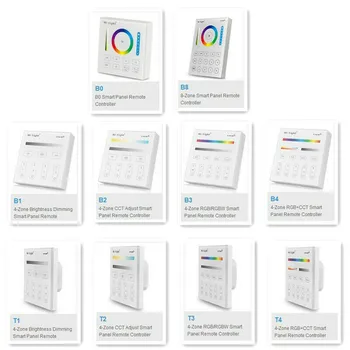 

Milight T1/T2/T3/T4/B0/B1/B2/B3/B4/B8 Brightness/CT/RGB/RGBW/RGB+CCT 2.4G Wireless LED Smart Panel Remote Strip light Controller