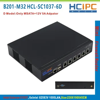 

HCiPC B201-M32 HCL-SC1037-6D, Celeron C1037U 82583V 6LAN Mini Firewall Barebone,6LAN Mini Router,Mini PC,4LAN Motherboard