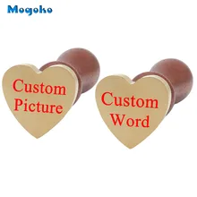 Mogoko Personalized Letter/Logo Design Custom Alphabet Engraved Vintage Retro Brass Copper Heart Wax Seal Stamp Wedding/Birthday