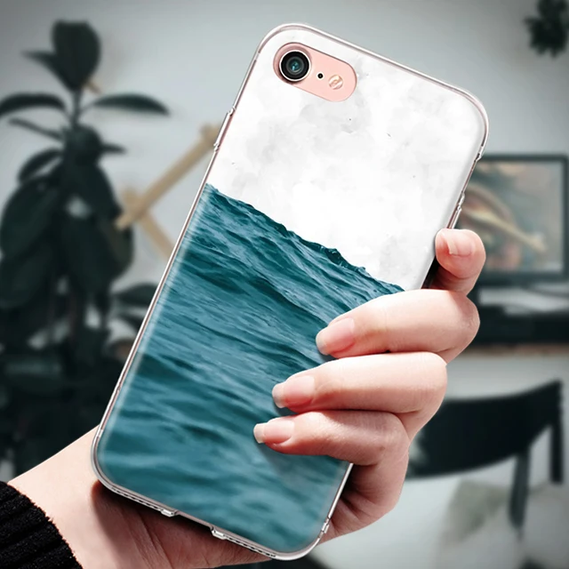 Чехол для iPhone 4, 4S, 5, 5S, SE, 6, 6 S, 7, 8 Plus, X, XR, XS Max, TPU, Fundas, защита от солнца, пляжа, морской воды, океанских волн, силиконовый чехол для телефона