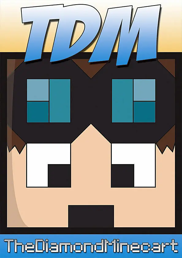 

Dan TDM The Diamond Minecart YouTube Minecraft SILK POSTER Decorative Wall painting 24x36inch