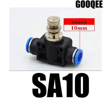 

2 Pcs LSA-10 Inline Airflow Control 10mm x 10mm Push In Quick Connecter 2-Way Flow Limiting Pneumatic Valve Speed Controller
