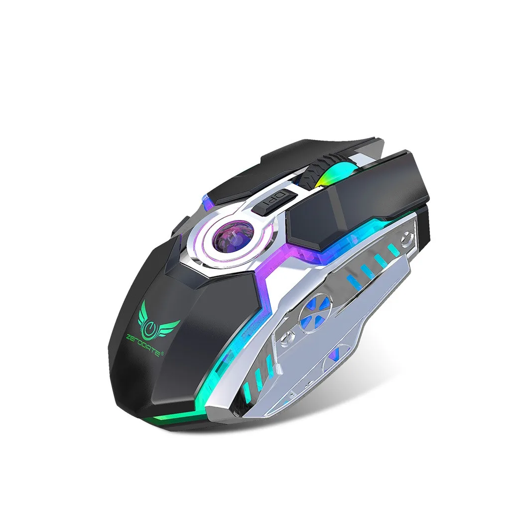 T30 игровая мышь 2,4G Беспроводная заряжающая мышь RGB беззвучная игровая мышь красочное освещение для геймеров# YJG