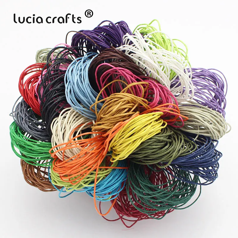Lucia Crafrts 1 мм вощеная нить хлопковая веревка ремешок ожерелье из бисера ручной