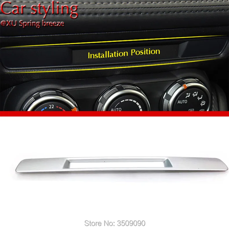 

Console Center Chair Heating Display Panel Cover Frame Sticker Trim Car Styling For Mazda CX-3 CX3 2018