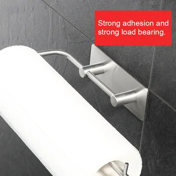 

Newly Toilet Paper Holder Self Adhesive Bathroom Paper Towel Roll Holder Wall Mount MK