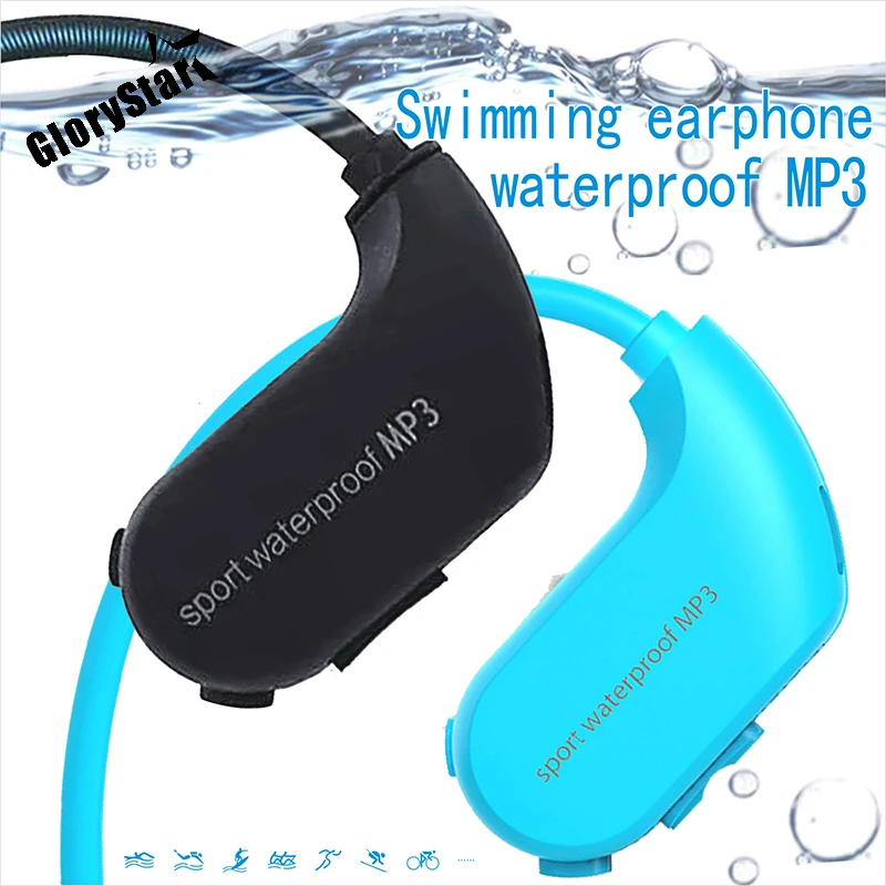 Memory 4GB/8GB Wireless head-mounted swimming mp3 diving waterproof sports MP3 player New head-mounted sports waterproof MP3