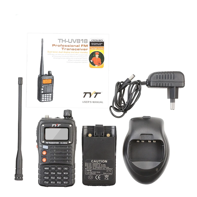 100% оригинальная TYT TH UV818 Walkie Talkie 5W VHF + UHF 128 функция памяти двухдиапазонный дисплей
