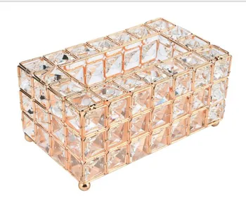 

2019 luxury fashion European crystal table centerpieces decor napkins Tissue storage Boxes Home Office KTV Hotel Car Napkin Box