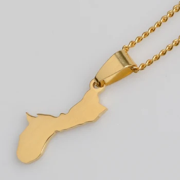 

Small Guahan Maps Gold Color Charm Pendant Necklaces for Women Map of United States Guam Jewelry Gifts #J0513