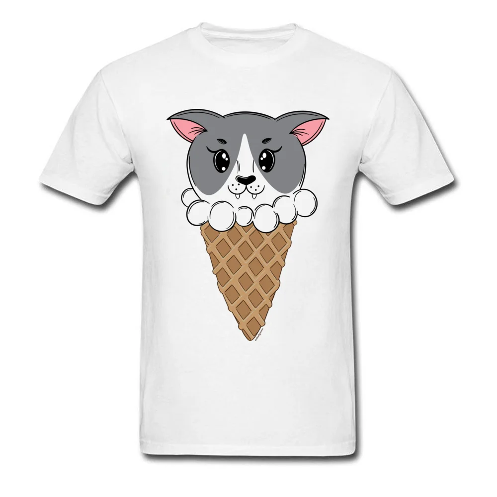Design T-shirts Cute Crewneck Kitty Cream 100% Cotton Men Tops Shirts Personalized Short Sleeve Tops T Shirt Wholesale Kitty Cream white