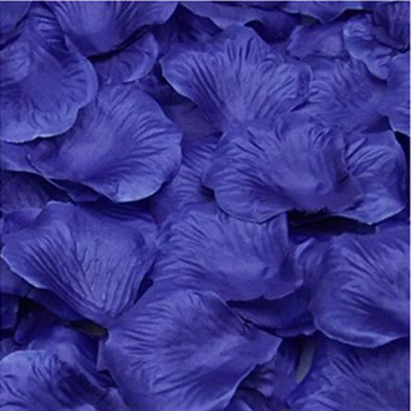 500 шт многоцветные лепестки роз, шелковые искусственные цветы, настольные конфетти, домашнее свадебное украшение, лепестки роз - Цвет: Dark Blue