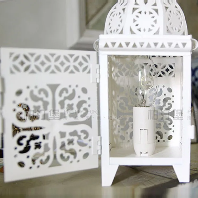 Марокканские Настольные светильники с металлическими вырезами, квадратная коробка, настольная лампа для спальни, барная стойка, журнальный домик, настольная лампа, освещение