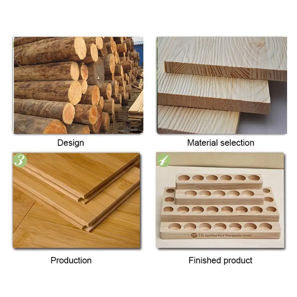 Настольный стеллаж для хранения 30 Отверстия шаг 4-Слои Деревянная Полка Стеллаж для хранения эфирные масла ящик для хранения