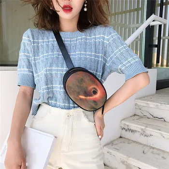 

Women Starry PU Leather Fanny Pack Waist Bag Novelty Fashion Ladies Outdoors Travel Chest Belt Bag Waist Pack Belly Purse #40