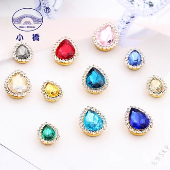 

20PCS Glitter Loose Sewing Rhinestones Mix Color Glass Decorative Rhinestones Waterdrop Crystal Rhinestones For Clothing S133