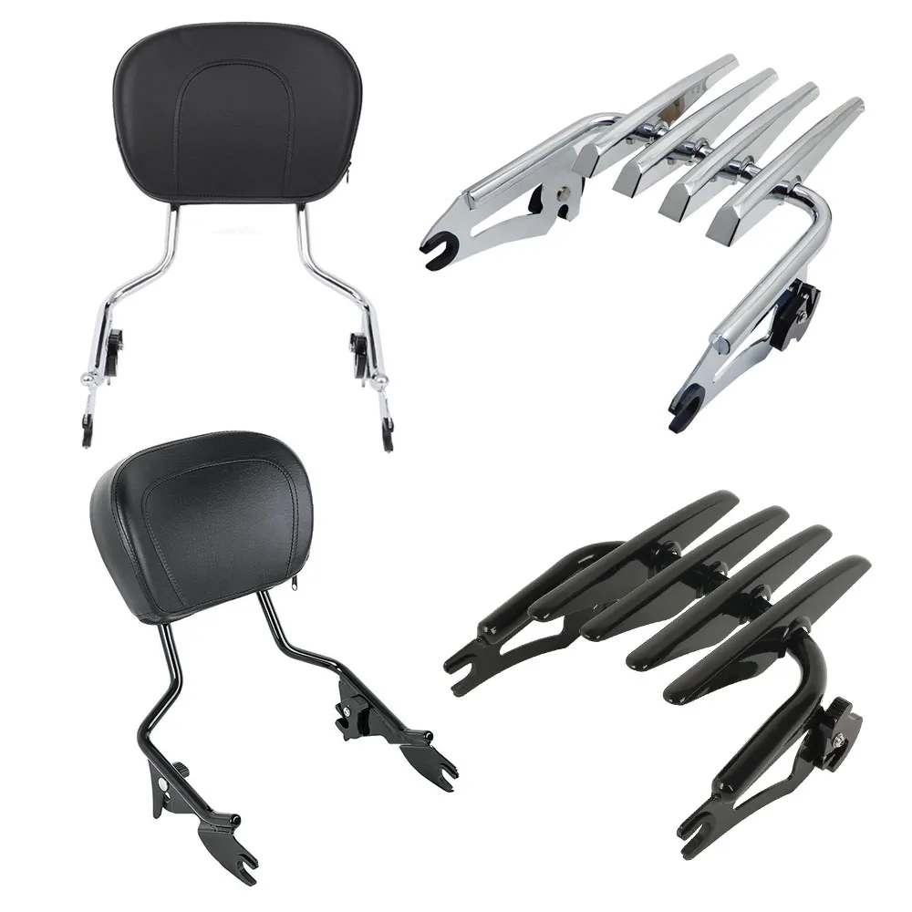 

Adjustable Backrest Sissy Bar With Stealth Luggage Rack For Touring Road King Street Glide Electra Glide FLHXSE 2009-2019