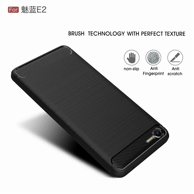 Чехол для Meizu e2 m2e M2 e углерода Волокно мягкие ТПУ щеткой противоскольжения