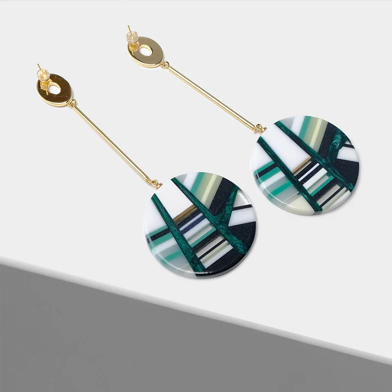

Acrylic long stylish earrings in two colors