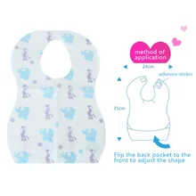10 шт./упак. одно время Применение младенческой детские ставки открытый Водонепроницаемый нетканый одноразовые нагрудники едят детский слюнявчик бумажный нагрудник