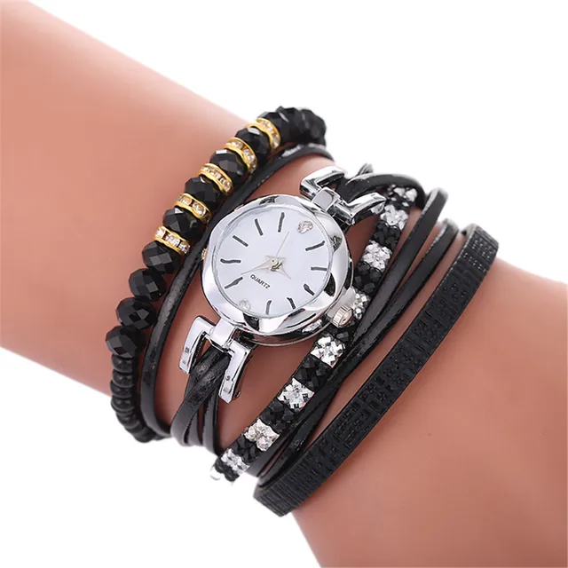 Women Watches Fashion Rhinestone Leather Bracelet Watch Luxury women's Casual Dr Women Watches Fashion Rhinestone Leather Bracelet Watch Luxury women's Casual Dr