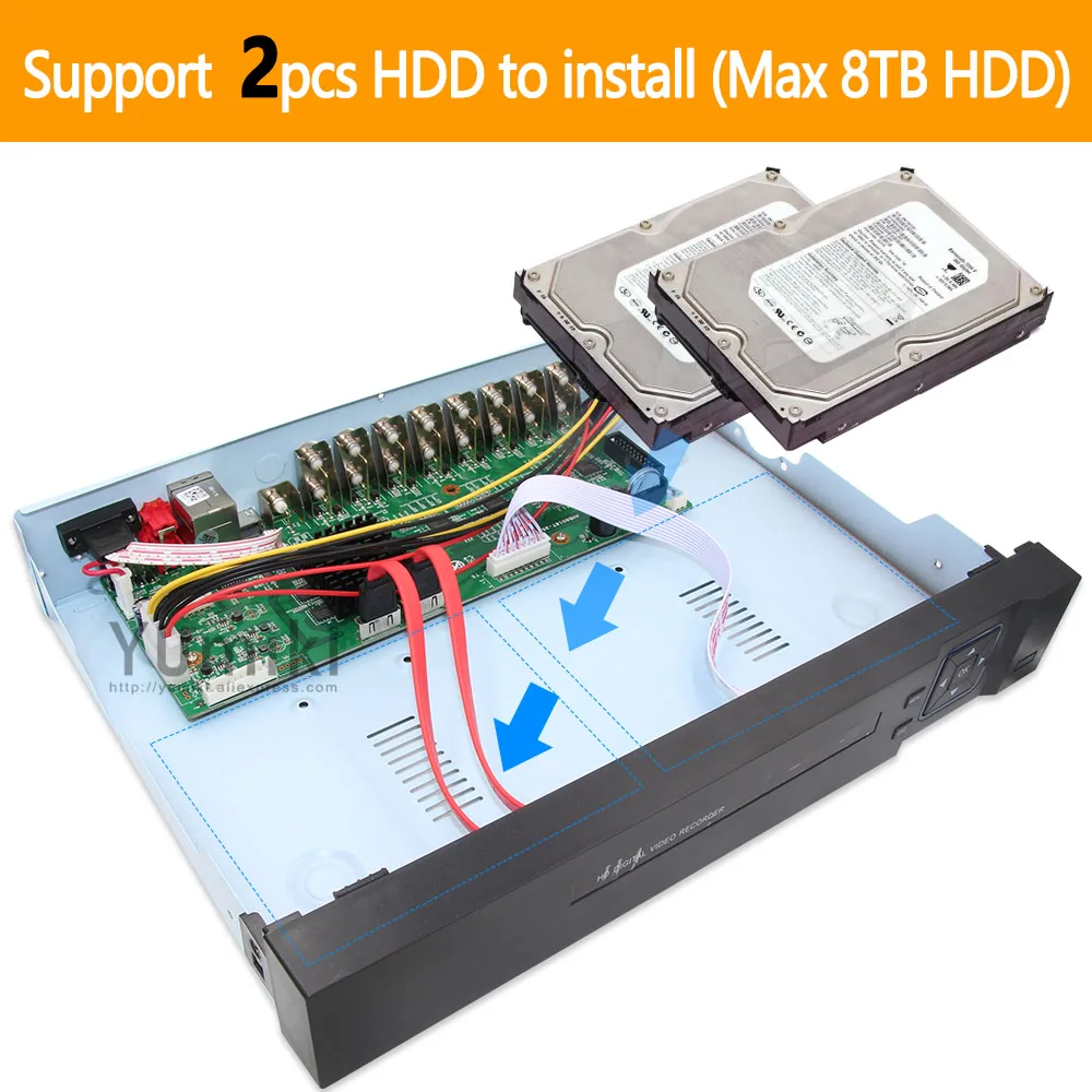 6 in 1 16ch*5M-N/4M-N AHD DVR Surveillance Security CCTV Video Recorder 1080N Hybrid DVR For Analog - 33010577086  6 in 1 16ch*5M-N/4M-N AHD DVR Surveillance Security CCTV Video Recorder 1080N Hybrid DVR For Analog - 33010577086