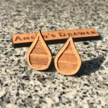 Серьги-слезинки с лазерной гравировкой в виде капли воды, деревянные серьги ручной работы, 10 пар