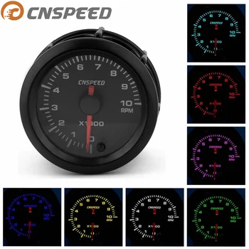 

CNSPEED 52mm Auto Tachometer 0-10000 RPM Gauge High Speed Stepper Motor RPM meter Car Meter 7 Colors LED YC101381
