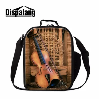 

Dispalang Thermal Food Picnic Lunch Bag Violin Print Insulation Meal Package Reusable Lunch Containers Kids Lunch Box For School