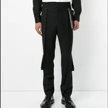 Европейская и американская мода, мужская сумка в руку, на каждый день susperdens Штаны персонализированные стилист черные шаровары c принтом узкие брюки на подтяжках