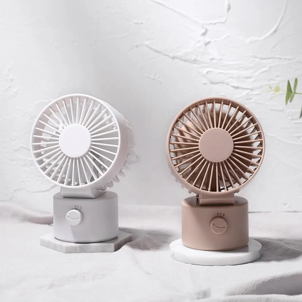 

Portable Mini Desktop Fan Home Office Double Vanes Rotary Adjustable USB Fan Air Conditioning Desktop Conditioner