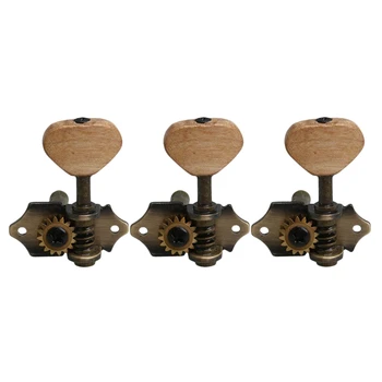 

6Pcs Vintage Acoustic Guitar String Tuning Pegs Guitar Tuners Acacia Knobs 3R3L Bronze