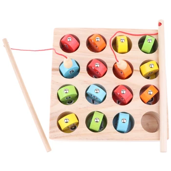 

Wooden Magnet Digital Fishing Game Numbers Match Box Kids Baby Educational Toy For Children