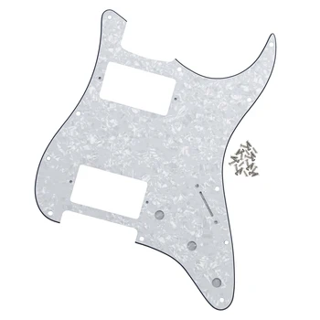 

Standard 11 Holes Electric Guitar Pickguard Scratch Plate HH ST White Pearl 4Ply & Screws for FD Strat ST Guitar Style