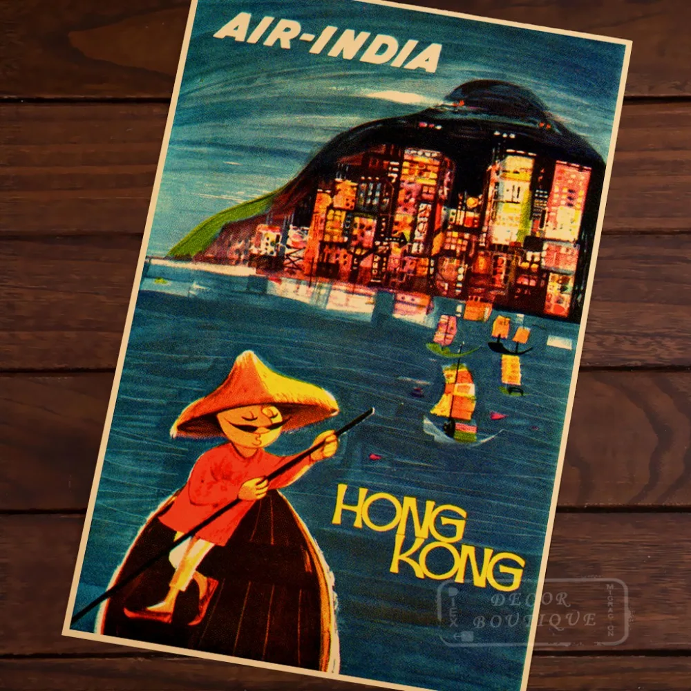AIR indian HONGKONG FISHER MAN SEA BEAUTY Классическая Картина на холсте Ретро ВИНТАЖНЫЙ ПЛАКАТ из
