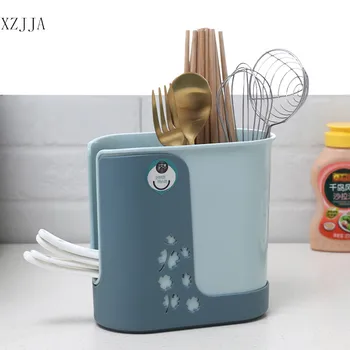 

XZJJA Removable 3 Grid Tableware Draining Storage Holder Kitchen Cutlery Organize Holder Multifunction Kitchen Organizer Case