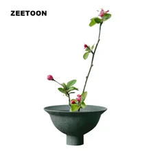 Дзен японский цветочный горшок ваза настольная Керамика грубая керамика кунг-фу Чай творческий набор Винтаж Еда плиты Сухофрукты чаша закуски блюдо