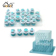 26 шт. верхние и нижние алфавитные формочки для печенья пластиковые буквы, форма для вырезания, форма для кексов, инструменты для украшения торта