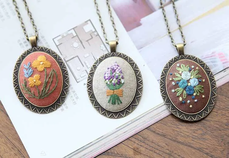 DIY ожерелье наборы для вышивания рукоделие цветок наборы для вышивания крестиком наборы для вышивания с обручем качели ручной работы креативный подарок