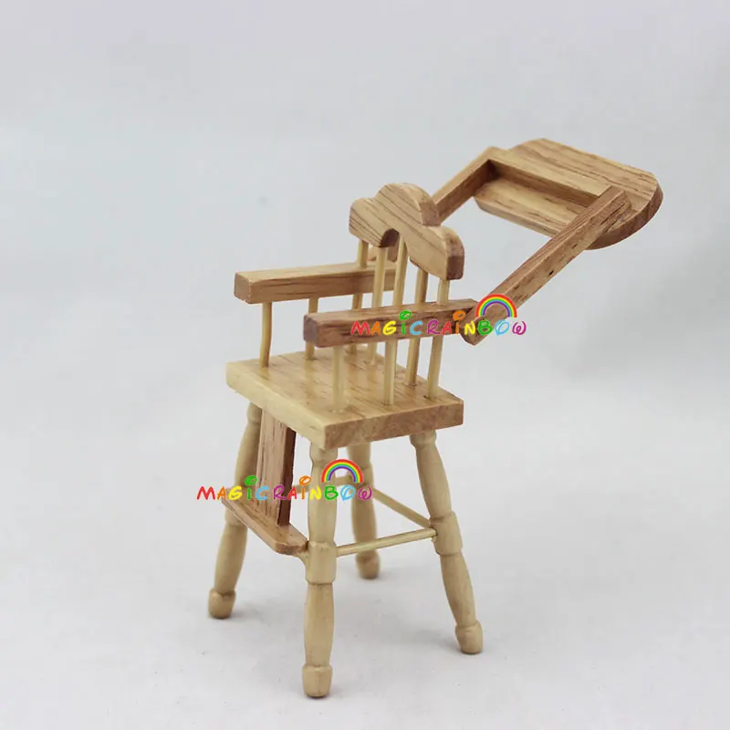 Bedroom Furniture Wooden Baby High Chair 1:12 Scale Dollhouse Miniatures Kids Bjd Doll House Bedroom Furniture Wooden Baby High Chair 1:12 Scale Dollhouse Miniatures Kids Bjd Doll House