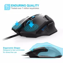 TeckNet Raptor Gaming Mouse 2000 DPI 6 Button Extra Weight Optical Computer Mouse E-Sports USB PC Mouse For Computer Laptop